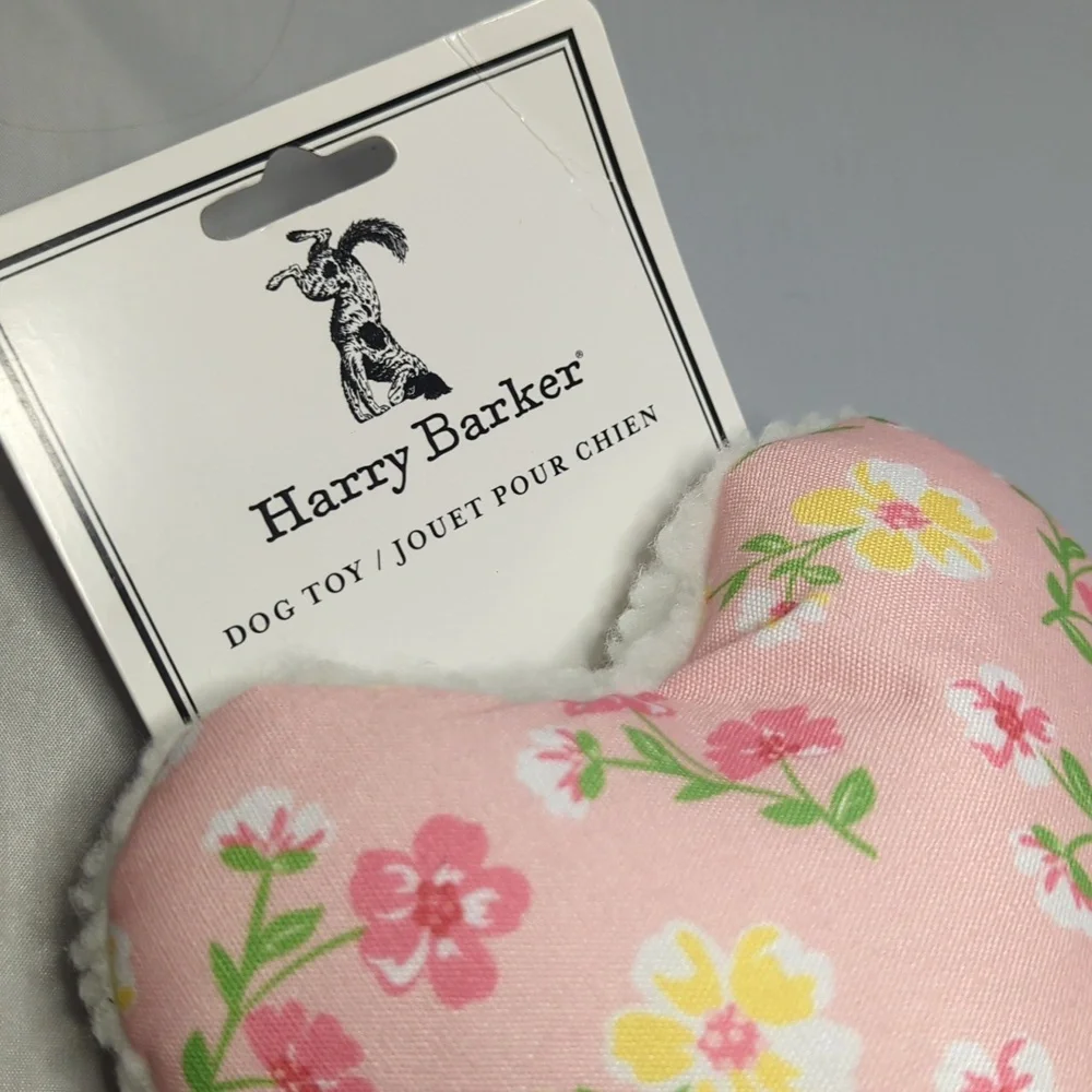Harry Barker Pink Floral Dog Plush Toy with Sqeaker NWT